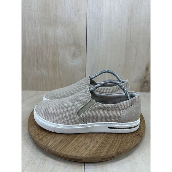 Birkenstock Oswego Tan Canvas Suede Slip On Shoes Unisex Mens 7 Womens 11 - Picture 1 of 9